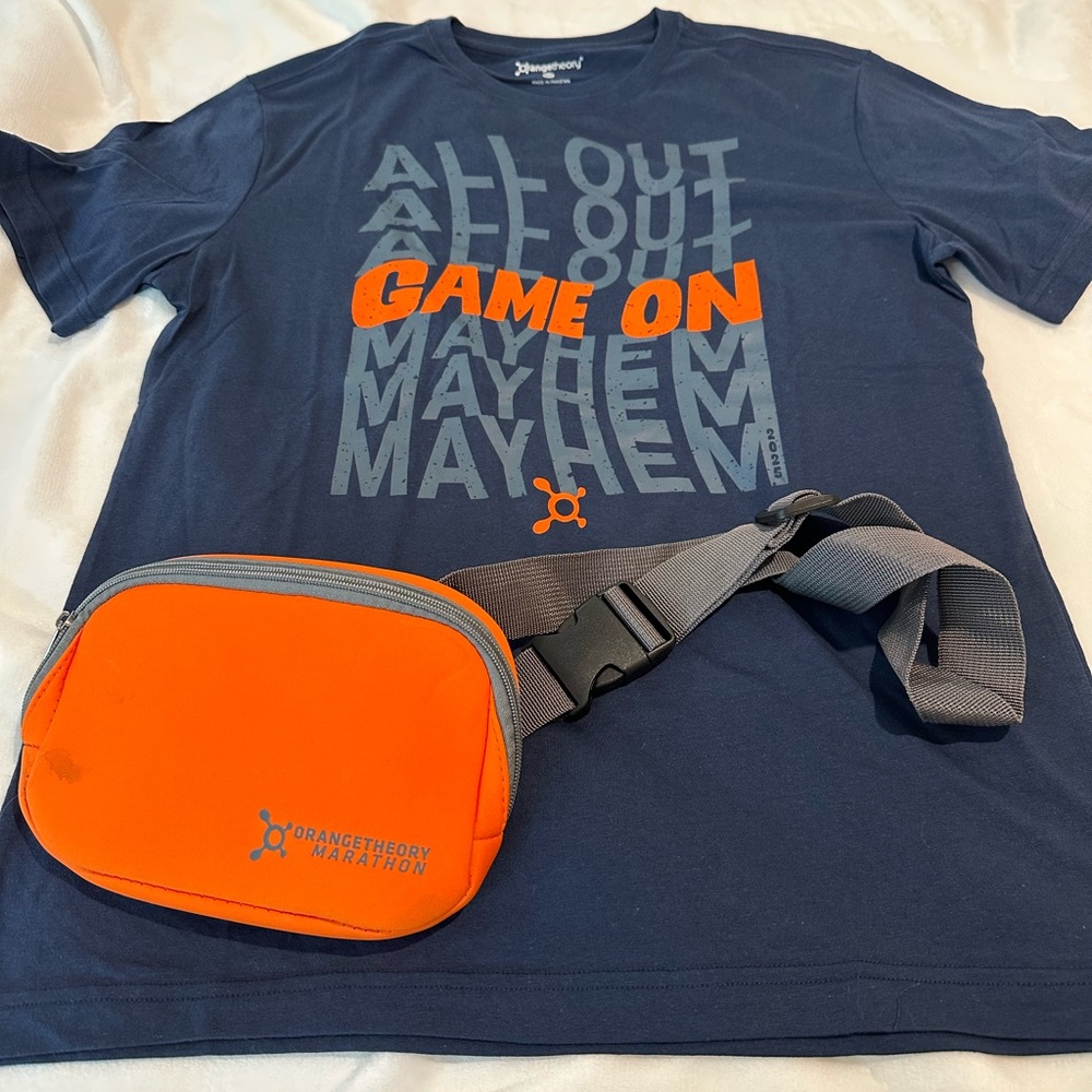 Orangetheory 2025 Mayhem tee size M bundled with Marathon belt bag